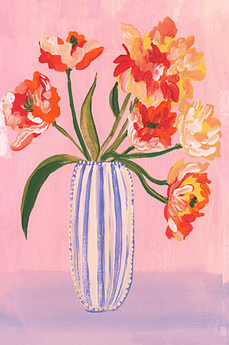 Vibrant Tulip Vase Impressionniste reproduction