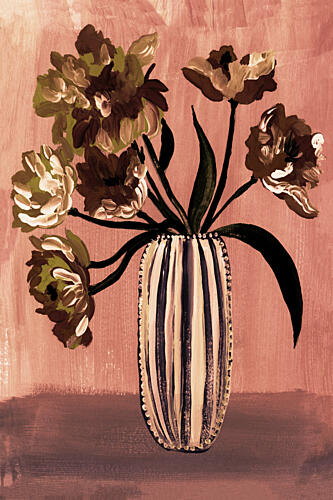 Painted Floral Vase Impressionniste reproduction