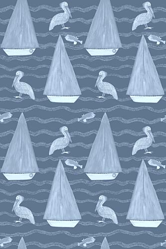Nautical Ocean Pattern Art Print by Aliya Putrus