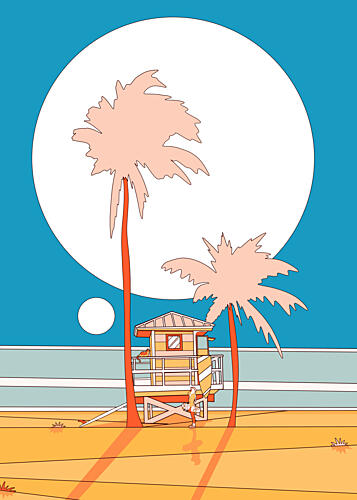 Miami Beach Lifeguard Océan reproduction