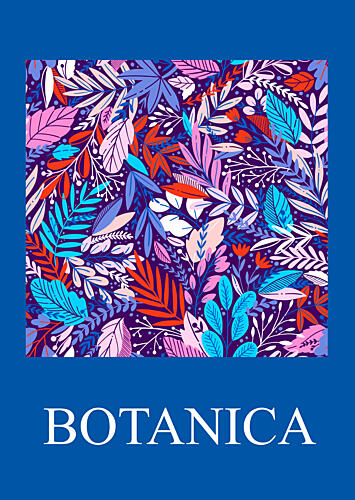 Vibrant Botanical Pattern Art Print by Maria Galybina