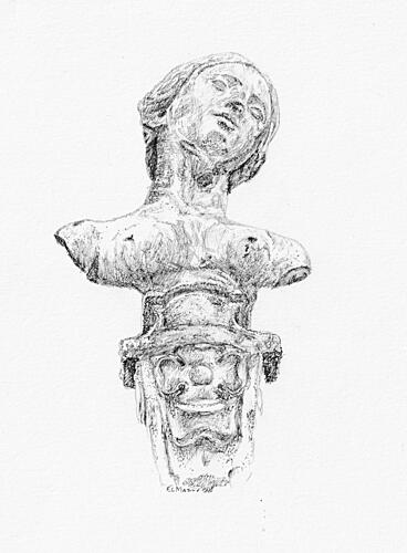 Classical Bust Drawing Art Print by E.C. Mazur