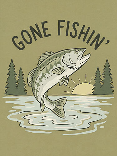 Gone Fishin Bass Lake Art Print
