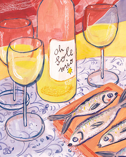 Mediterranean Summer Meal Art Print by Catalina Somolinos