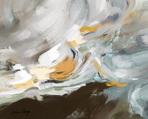 Fluid Abstract Landscape Art Print by Julia Cheney