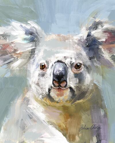 Gentle Koala Gaze Art Print by Julia Cheney