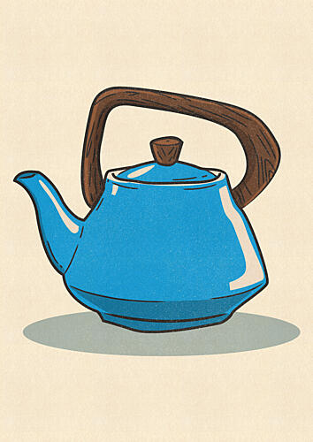 Classic Blue Teapot Café reproduction