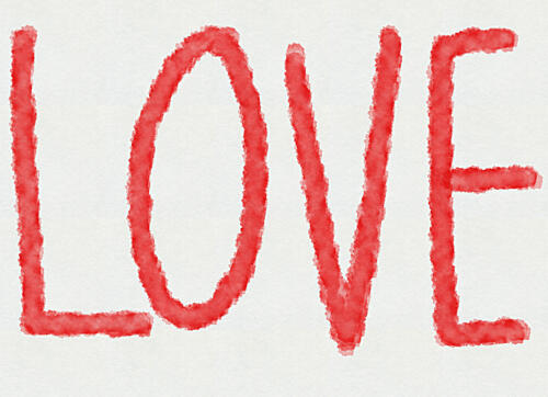 Red Watercolor Love Aquarelle reproduction