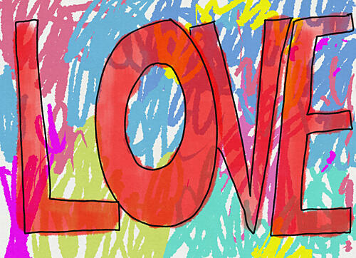 Vibrant Love Art abstrait reproduction