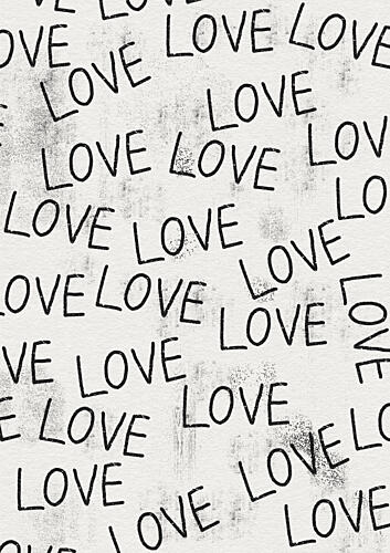 Love Word Pattern Inspirant reproduction