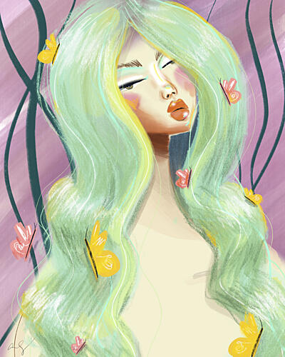 Ethereal Green Hair Mode reproduction