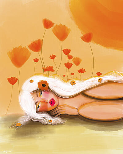 Golden Poppy Dream Art Print by Amy Straley