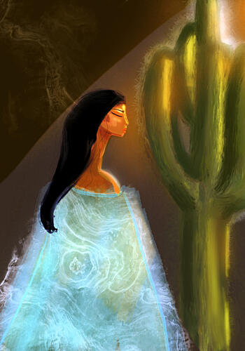 Desert Woman Spirit Art Print by Amy Straley
