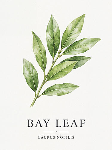 Fresh Bay Leaves Aquarelle reproduction
