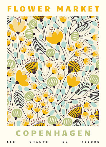 Copenhagen Flower Market Art Print by Maria Galybina