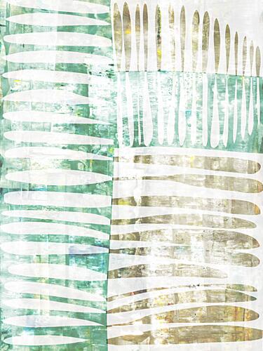 Organic Teal Geometry Art Print by Annick