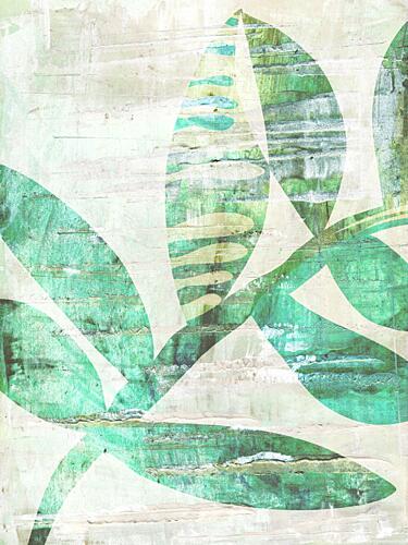 Textured Botanical Leaves Art Print by Annick