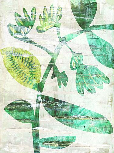 Textured Green Botanicals Art Print by Annick