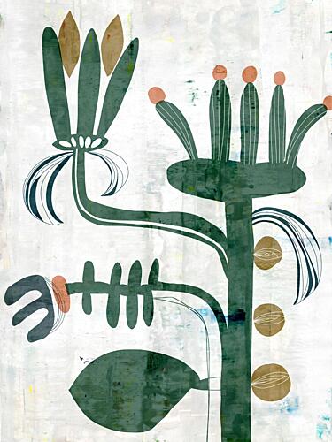 Abstract Flowers Natural Green Light Textured Background Art Print