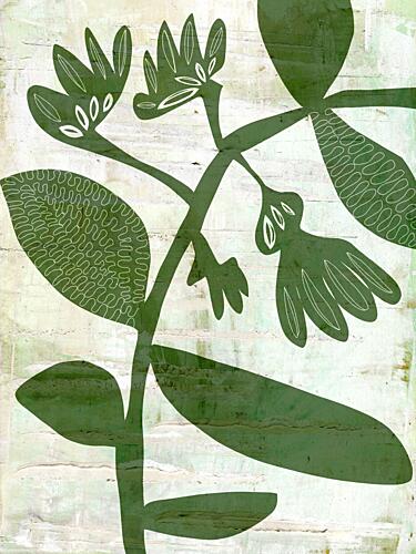 Organic Green Botanicals Art Print by Annick