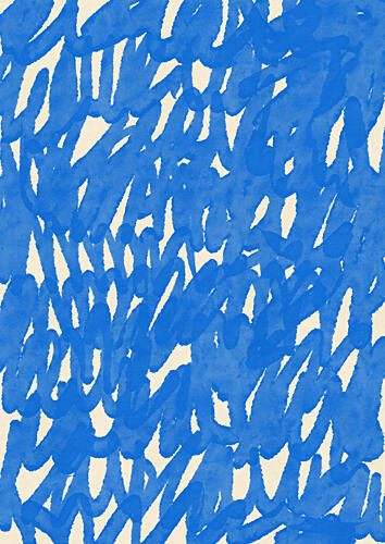 Dynamic Blue Brushstrokes Aquarelle reproduction