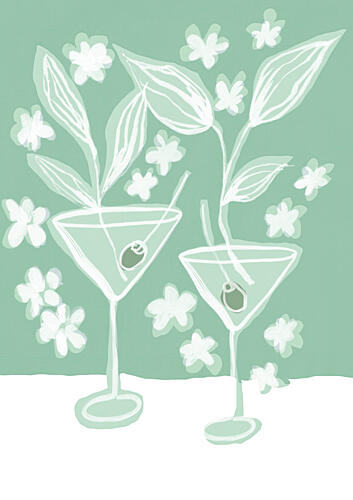 Mint Martini Bloom Art Print