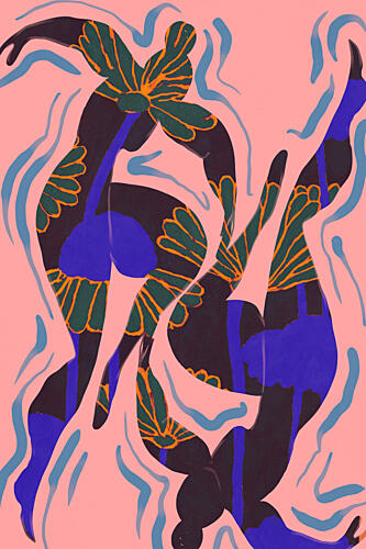 Vibrant Fluid Dance Art abstrait reproduction