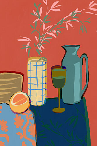 Vibrant Still Life Table Moderne reproduction