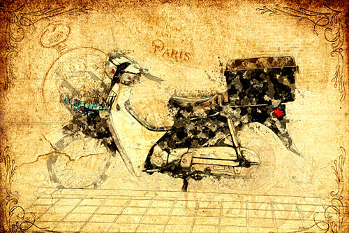 Vintage Paris Scooter Voyage reproduction