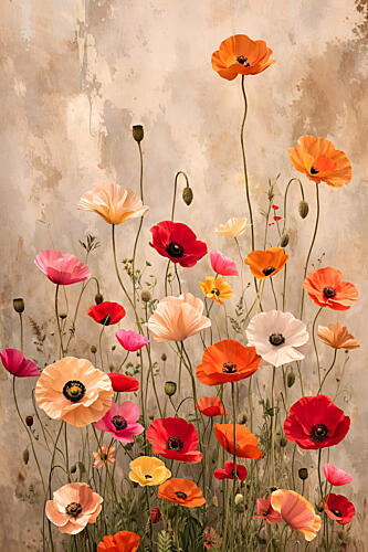 Vibrant Poppy Garden Art Print by Annika Persson