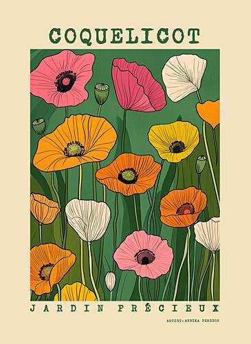 Precious Poppy Garden Art Print by Annika Persson