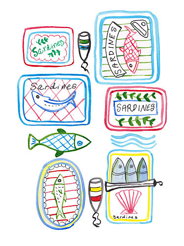 Whimsical Sardine Cans Alimentation reproduction