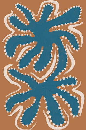 Organic Blue Shapes Art abstrait reproduction
