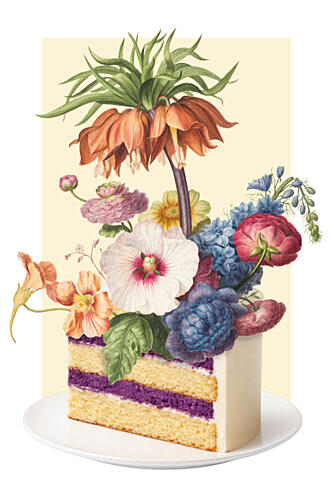 Whimsical Cake Blossoms Art Print