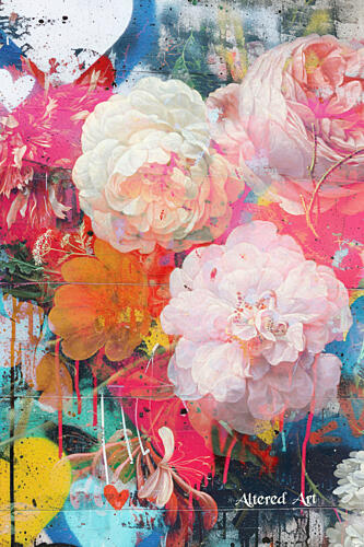 Vibrant Floral Graffiti Art Print