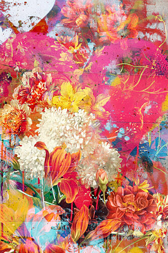 Vibrant Floral Graffiti Art Print