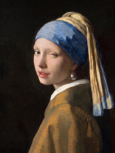 Girl with Pearl - the Did She Just Wink Edition Européen reproduction