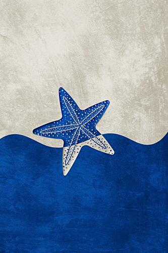 Blue Starfish Wave Art Print by Ema Paraschiv