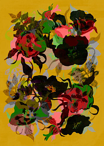 Bold Floral Abstraction Art nouveau reproduction