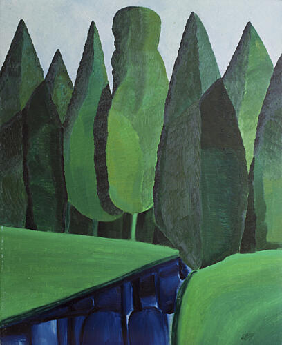 Modern Green Landscape Art Print