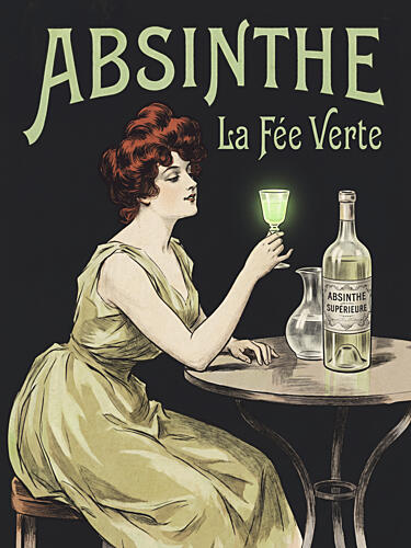 Absinthe Green Fairy Art nouveau reproduction