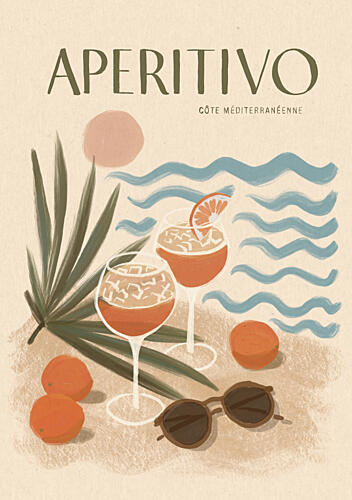 Aperitivo Beach Day Art Print by Katarzyna Gasiorowska