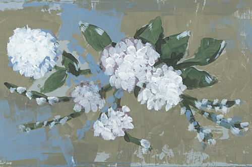 White Floral Abstraction Impressionniste reproduction