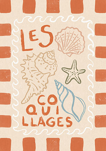 Rustic French Seashells Art Print by Katarzyna Gasiorowska
