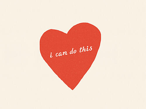 Red Heart Affirmation Art Print by NewLayer Studio