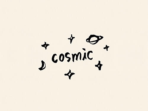 Cosmic Space Doodles Art Print by NewLayer Studio