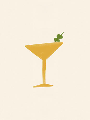 Golden Martini Cocktail Alimentation reproduction