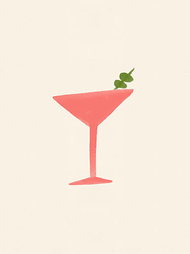 Pink Martini with Olives Alimentation reproduction