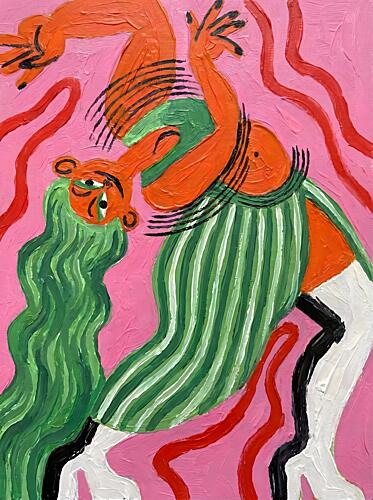 Dancing Abstract Figure Surréaliste reproduction