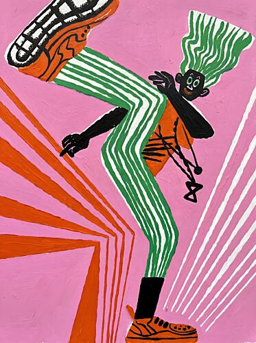 Energetic Striped Dance Danse reproduction